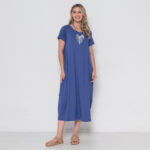 Vestido Em Malha Com Bolsos E Mangas Curtas - Imagem 2