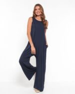 Macacão Feminino em Malha Sem Mangas Com Bolsos - Imagem 5