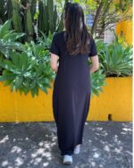 Vestido Em Malha Com Bolsos E Mangas Curtas - Imagem 7