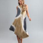 Vestido em Malha Estampado Diagonal - Bicolor