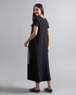 Vestido em Malha Manga Curta Estampado - Preto - Imagem 6