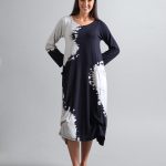 Vestido em Malha Estampado com Bolsos - Preto