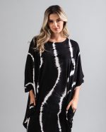 Vestido Borboleta em Malha Estampado - Preto - Imagem 5