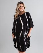 Vestido Borboleta em Malha Estampado - Preto - Imagem 2