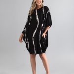 Vestido Borboleta em Malha Estampado - Preto
