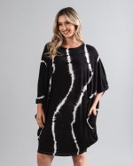 Vestido Borboleta em Malha Estampado - Preto - Imagem 4