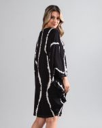 Vestido Borboleta em Malha Estampado - Preto - Imagem 3