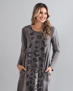 Vestido Street Manga Longa Estampado - Cinza - Imagem 2