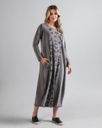 Vestido Street Manga Longa Estampado - Cinza - Imagem 4