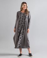 Vestido Street Manga Longa Estampado - Cinza - Imagem 3