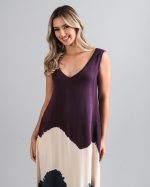 Vestido em Malha Estampado Regata - Vinho - Imagem 2