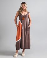 Vestido em Malha Estampado Regata - Bicolor - Imagem 4