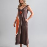 Vestido em Malha Estampado Regata - Bicolor