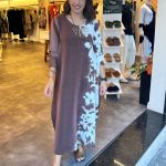 Vestido Street Manga Longa em Malha Estampado - Bicolor