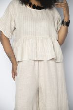 Bata Feminina em Linho Listrada - Imagem 5