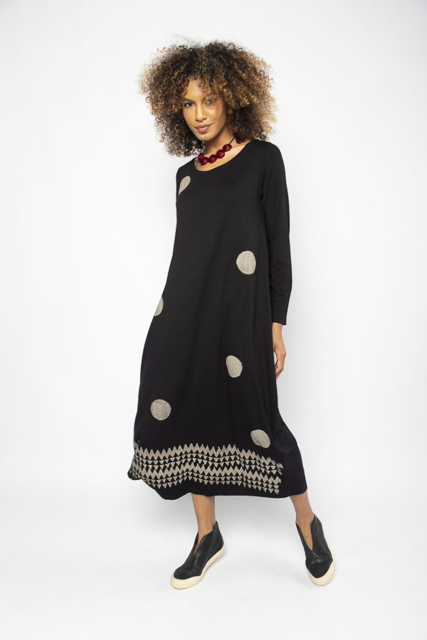 Vestido em Malha Estampado - Preto - Imagem 2