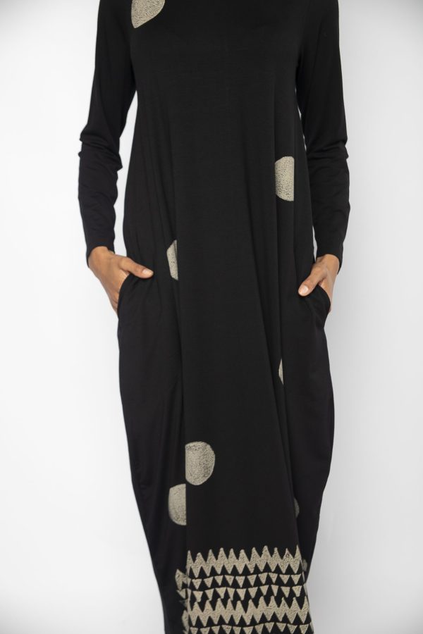 Vestido em Malha Estampado - Preto - Imagem 3