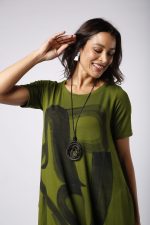 Vestido Street em Malha Estampado Manga Curta- Pistache - Imagem 2