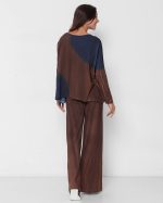 Conjunto Feminino em Malha Estampado Manga Longa - Bicolor - Imagem 4