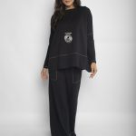 Conjunto Feminino Les em Malha Manga Longa - Preto