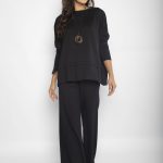 Conjunto Prega em Malha Manga Longa - Preto