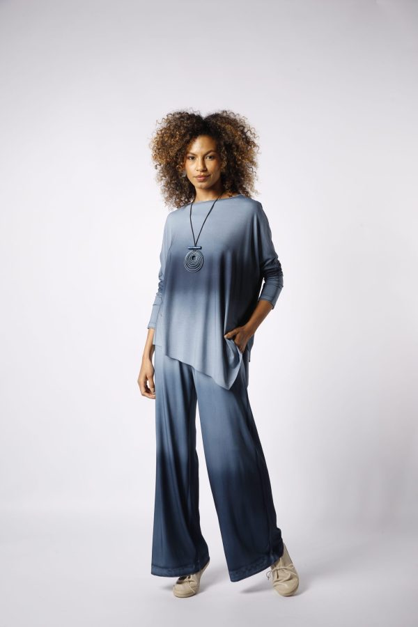Conjunto Diagonal Manga Longa - Azul - Imagem 1