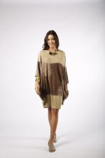 Vestido Feminino Em Malha Com Bolsos Nas Laterais - Bicolor