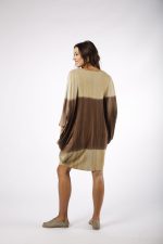 Vestido Feminino Em Malha Com Bolsos Nas Laterais - Bicolor - Imagem 6