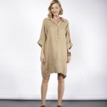 Vestido Em Linho Puro Risca