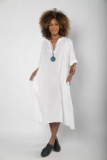 Vestido Em Linho Barra