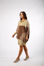 Vestido Feminino Em Malha Com Bolsos Nas Laterais - Bicolor - Imagem 5