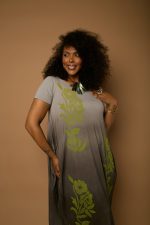 Vestido Em Malha Estampado Manga Curta - Cinza - Imagem 3