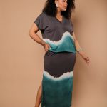 Conjunto Feminino em Malha Estampado - Chumbo