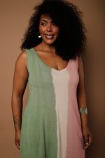 Vestido Em Malha Estampado Sem Mangas - Bicolor - Imagem 2