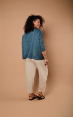 Blusa Feminina Em Malha Estampada - Petróleo - Imagem 3