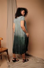 Vestido Em Malha Estampado Manga Curta - Verde - Imagem 3