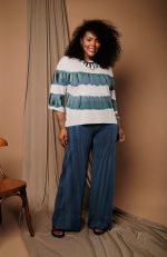 Conjunto Feminino Em Malha Estampado - Off