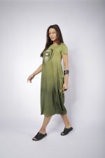 Vestido em Malha Estampado Manga Curta - Pistache - Imagem 3