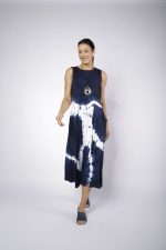 Vestido em Malha Estampado - Azul