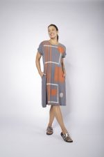 Vestido em Malha Estampado - Chumbo