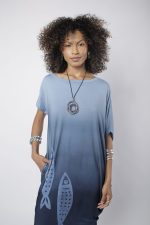 Vestido Feminino Em Malha Manga Curta - Petróleo - Imagem 2