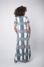 Vestido Feminino Em Malha Com Mangas Curtas - Xadrez - Imagem 3