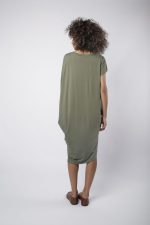 Vestido Feminino Em Malha Manga Curta - Oliva - Imagem 3