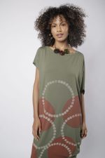 Vestido Feminino Em Malha Manga Curta - Oliva - Imagem 2