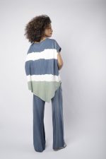 Conjunto FeminIno Em Malha Sem Manga - Listrada - Imagem 3